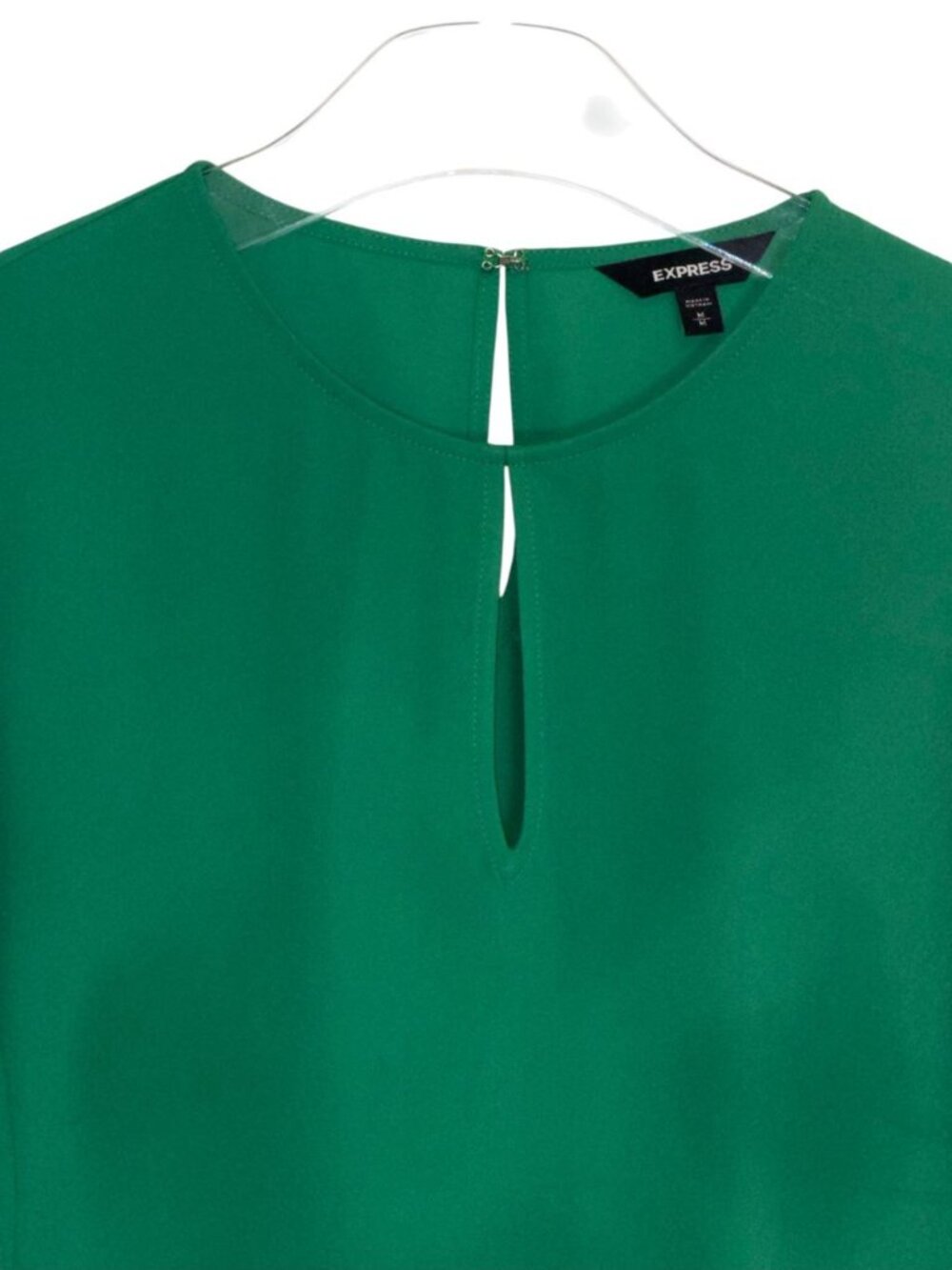 Express Kelly Green Flutter Sleeve Blouse Top Medium - Picture 4 of 6
